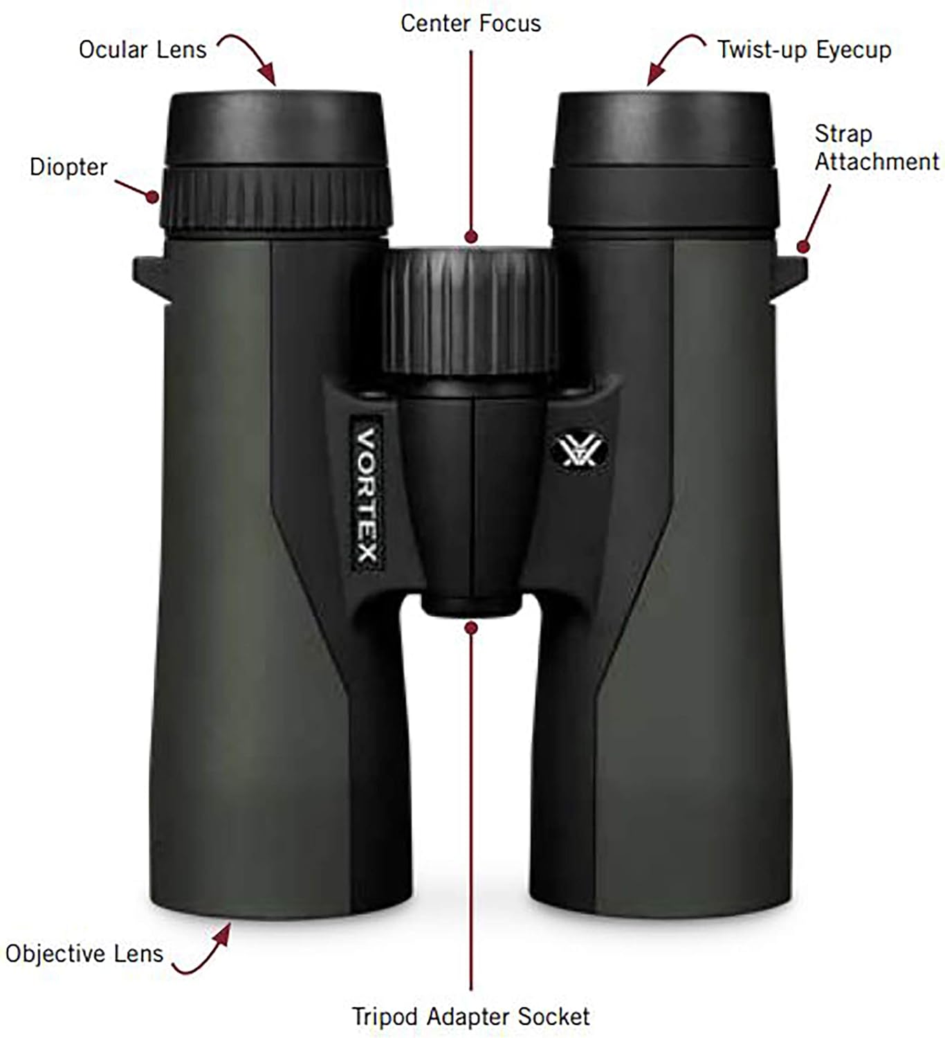 Vortex Crossfire HD 8x42 Binoculars | HD Optics, Tripod Adaptable, Waterproof, Fogproof, Shockproof, Included GlassPak Harness - Unlimited, Unconditional Warranty - Image 5